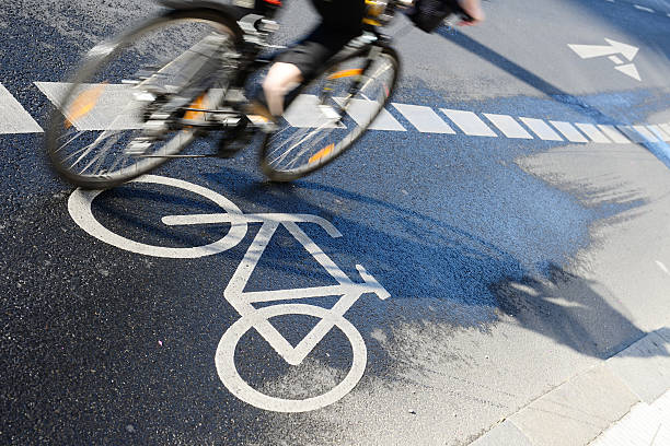 istock Bike lane and traffic, Berlin 161860042