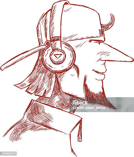 Человек Слушать Walkman — стоковая векторная графика и другие изображения на тему Аудиооборудование - Аудиооборудование, Аудиоплеер, Борода