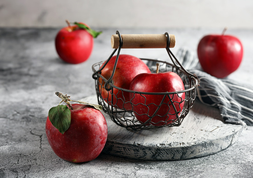 natural organic red apples, healthy food