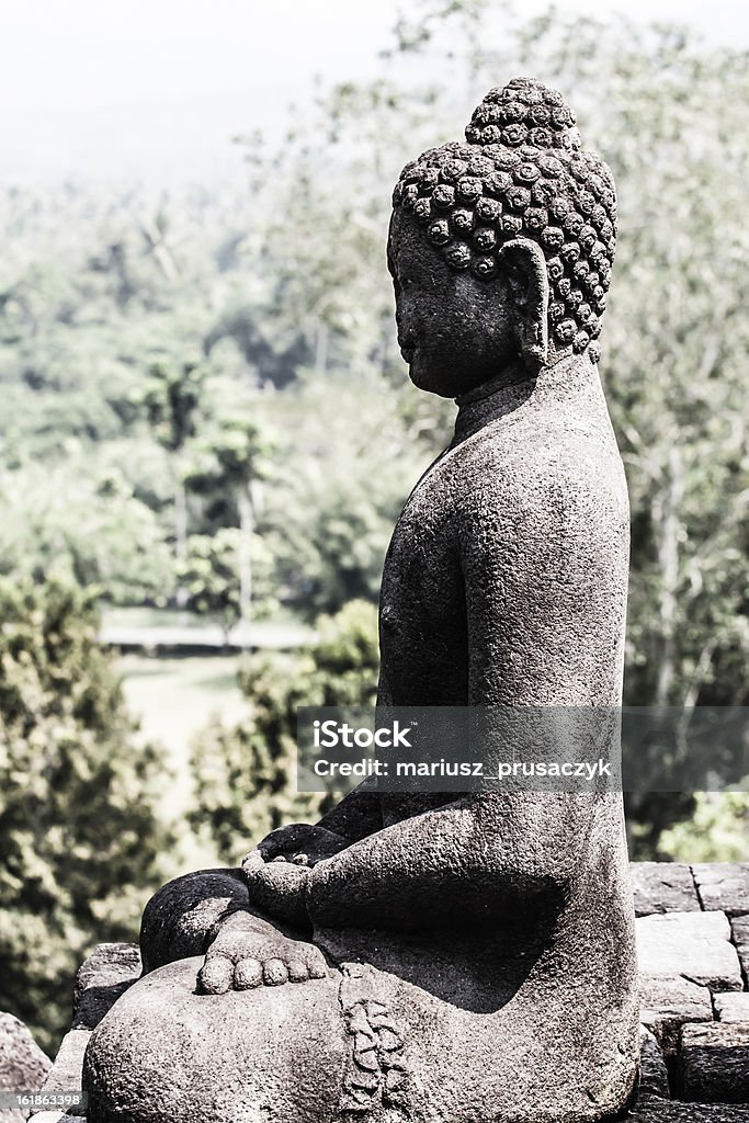 Tempio di Borobudur all'alba. Yogyakarta, Java, in Indonesia. - Foto stock royalty-free di Borobudur