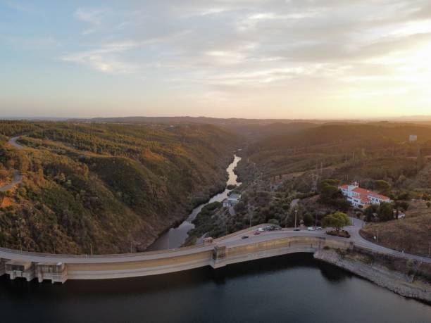 istock Aerial view of a dam 1618697307