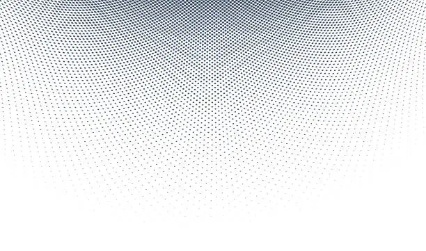 Vector illustration of Grey dots in 3D perspective vector abstract background, dotted pattern cool design, wave stream of science technology or business blank template for ads.