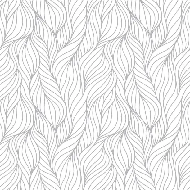 Vector illustration of Seamless abstract wave pattern. Repeating texture. Yarn fibers design. Vector illustration