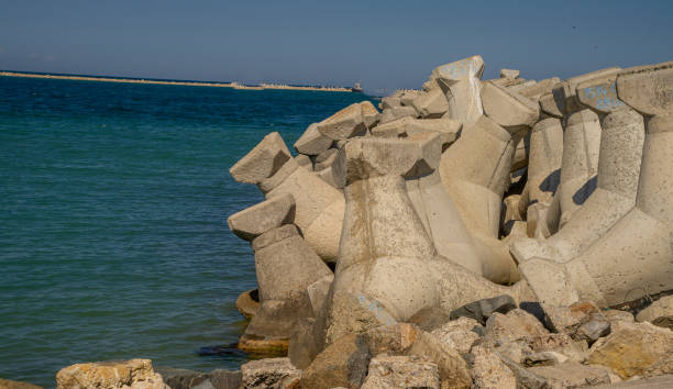istock Concrete blocks used to protect beaches 1618737940