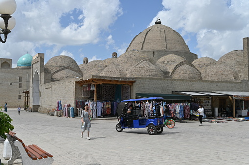 Eshkashem, Afghanistan, circa september 2019: People in Ishkashim city center market, Afghanistan.