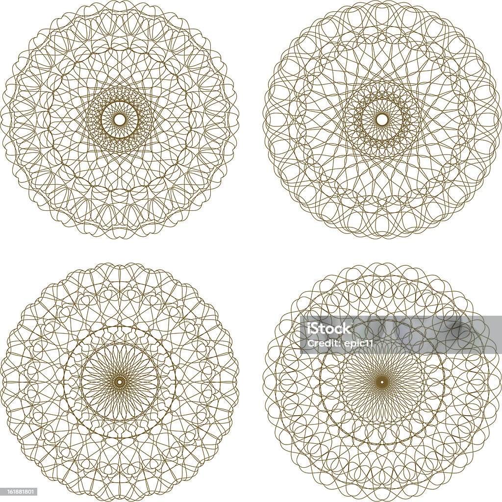 Conjunto de vector guilloche Rosetones - arte vectorial de Abstracto libre de derechos