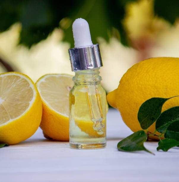 istock lemon oil in jars, fresh lemon. Selective focus. 1618821317