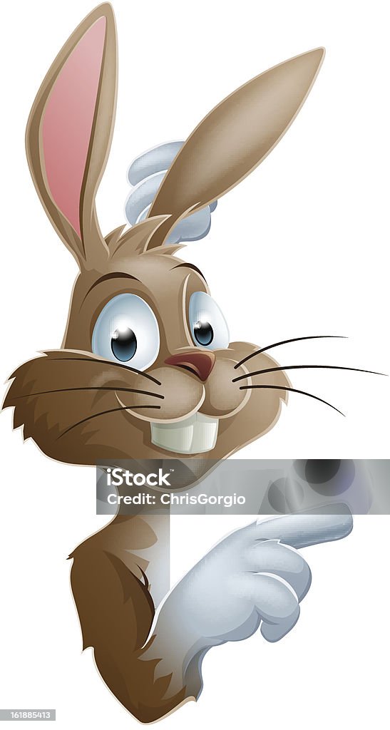 Bullet Point Rabbit Pointing Bunny Rabbit Stock Illustration - Download Image Now - Easter ...