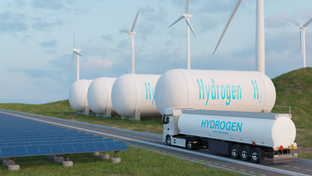 istock Hydrogen fuel transportation and storage, green power and zero emissions energy 1618859403