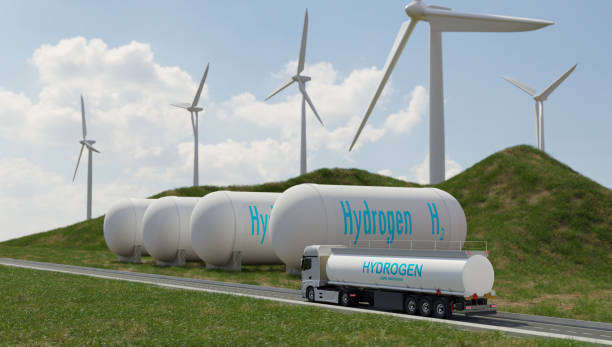 istock Hydrogen fuel transportation and storage, green power and zero emissions energy 1618859407