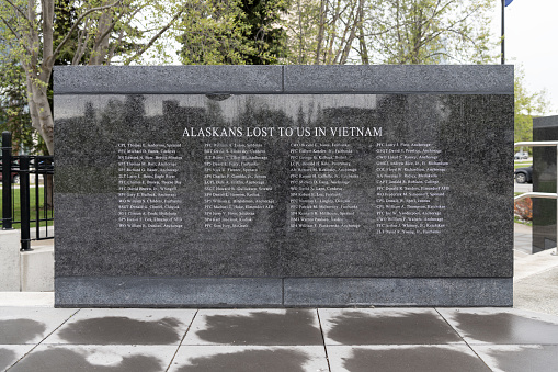 Alaska World War II Memorial in Delaney Park, Anchorage, Alaska, USA