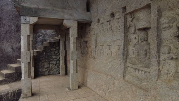 istock Chitharal Rock Jain Temple (Malaikovil) Jain monument in Vellamcode, Tamil Nadu, historic monument 1618896730