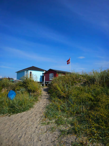 vacances d’été dans les dunes - denmark beach beach house house photos et images de collection