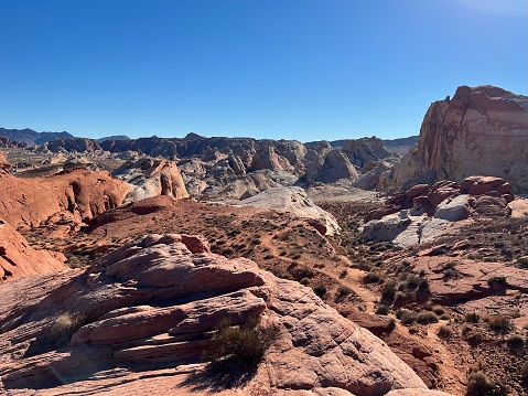 Beautiful red sandstone rock structure - Valley of Fire State Park - Nevada