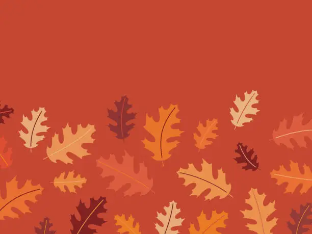 Vector illustration of Modern Autumn Fall Oak Leaf Background