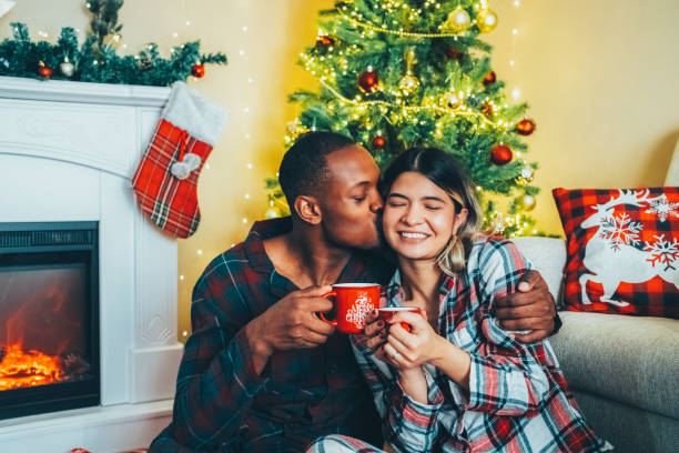 istock Happy couple at Christmas 1618925506