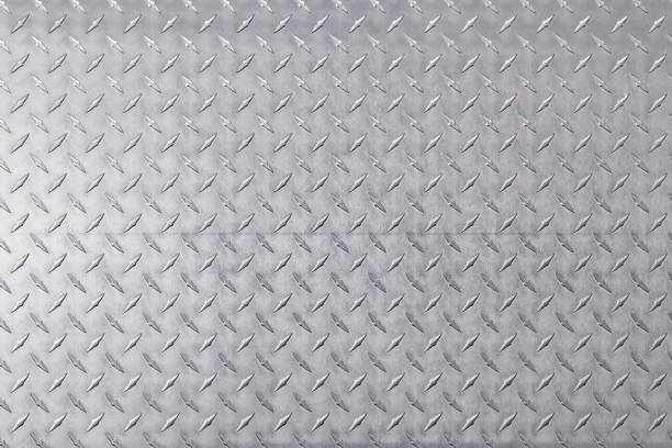shiny sheet of iron, silver metal as a background. steel texture with diamond pattern.