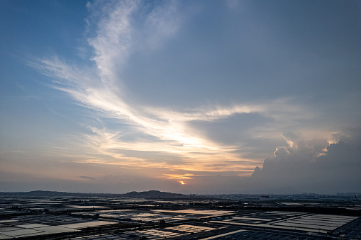 The Salt Field and Reflection at dusk