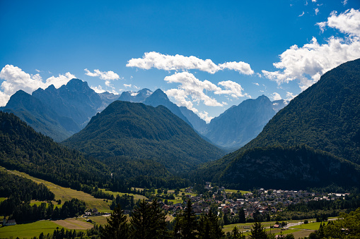 Scenic panoramic view of idyllic mountain Triglav