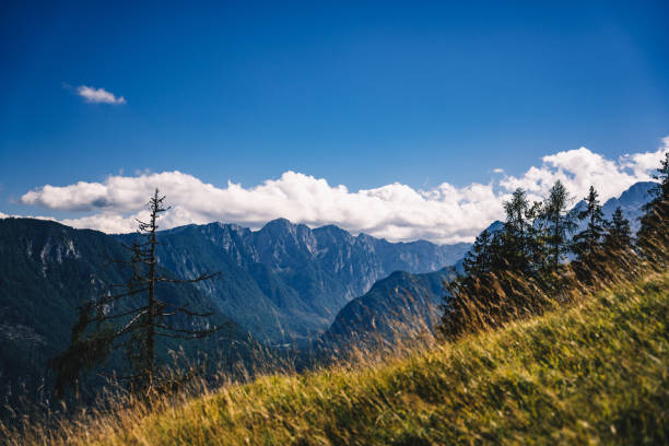 istock Scenic panoramic view of idyllic mountain Triglav 1618950777
