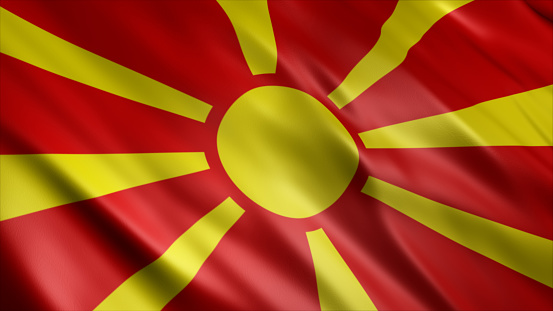 Macedonia National Flag, High Quality Waving Flag Image
