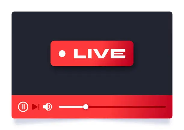 Vector illustration of Live Web Video Streaming Player