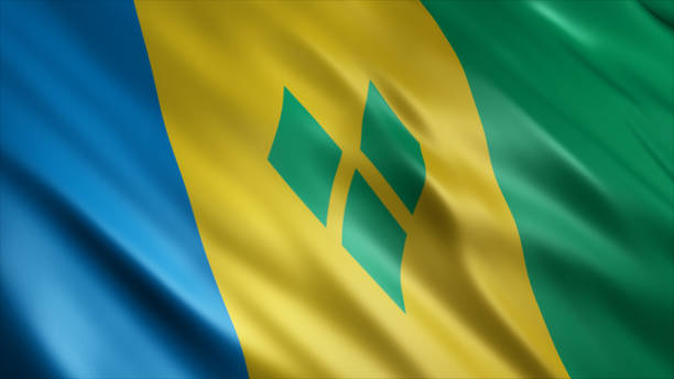 Saint Vincent and the Grenadines National Flag Saint Vincent and the Grenadines National Flag, High Quality Waving Flag Image flag of saint vincent and the grenadines stock pictures, royalty-free photos & images