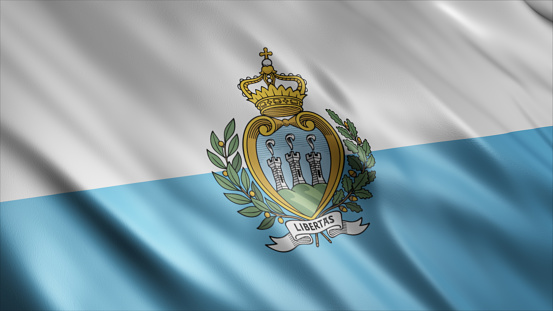 San Marino National Flag, High Quality Waving Flag Image