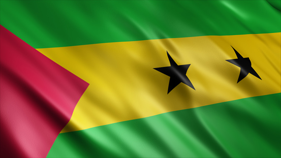 Sao Tome and Principe National Flag, High Quality Waving Flag Image