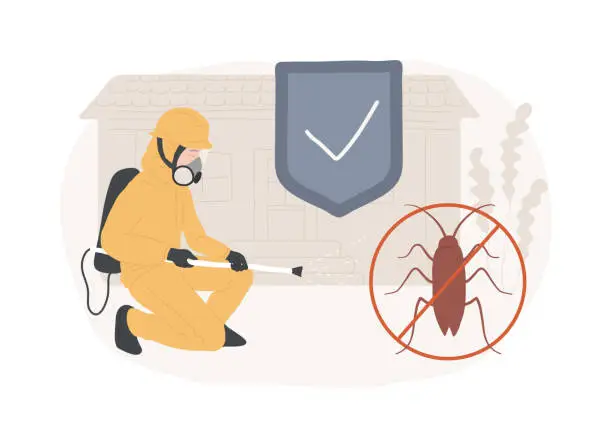 Vector illustration of Home pest insects control isolated concept vector illustration.