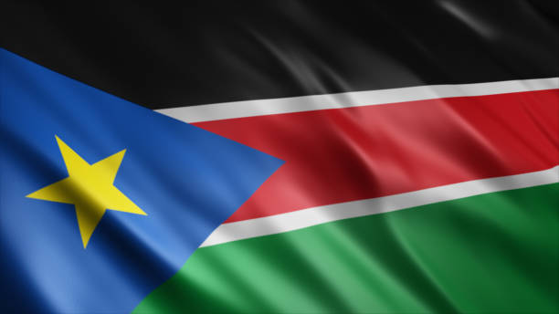 bandeira nacional do sudão do sul - republic of the sudan - fotografias e filmes do acervo