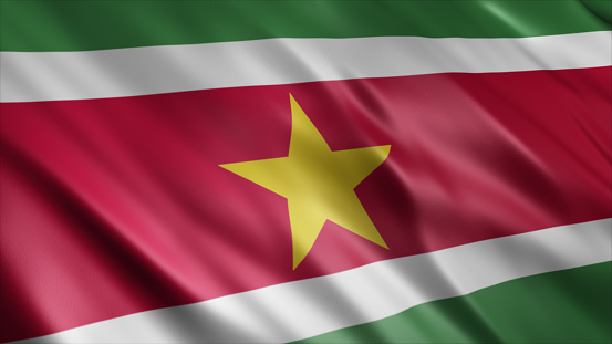 Suriname National Flag, High Quality Waving Flag Image