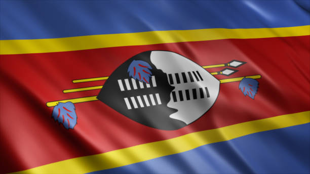 swaziland drapeau national - swaziland photos et images de collection
