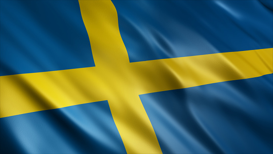 Sweden National Flag, High Quality Waving Flag Image
