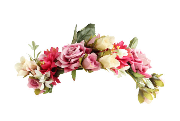 istock Colorful Flower Crown Front View isolated on white background with clipping paths 1618966150