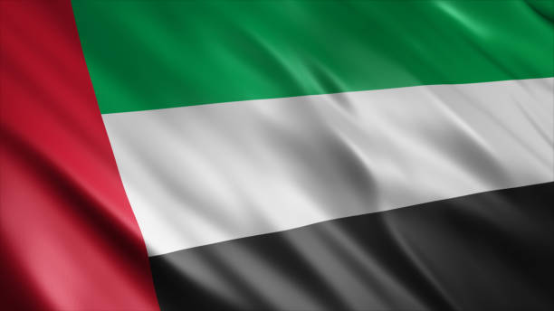 национальный флаг объединённых арабских эмиратов - flag of the united arab emirates стоковые фото и изображения