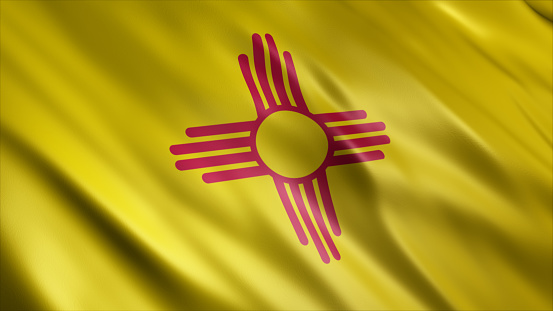 New Mexico State (USA) Flag, High Quality Waving Flag Image