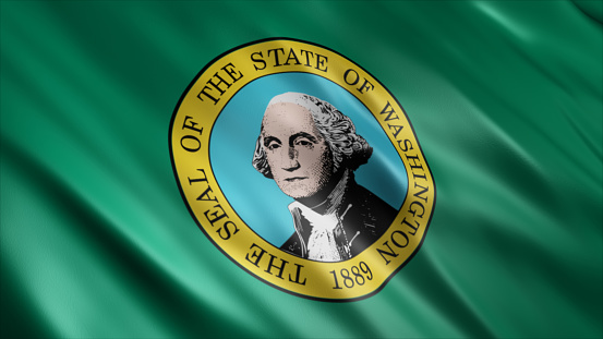 Washington State (USA) Flag, High Quality Waving Flag Image