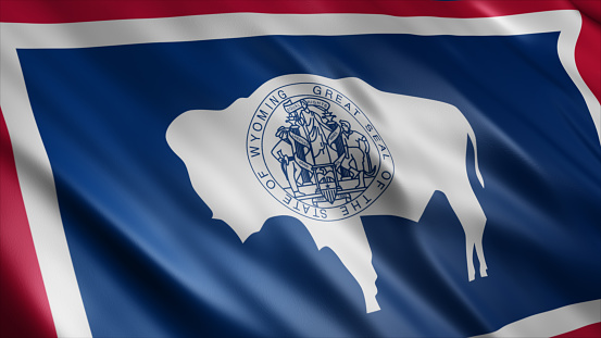 Wyoming State (USA) Flag, High Quality Waving Flag Image