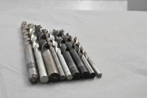 istock Close-up of drills ready for work, representing efficiency in construction. Set of close-up drills, perfect for representing precise work in the field of construction. 1619002146