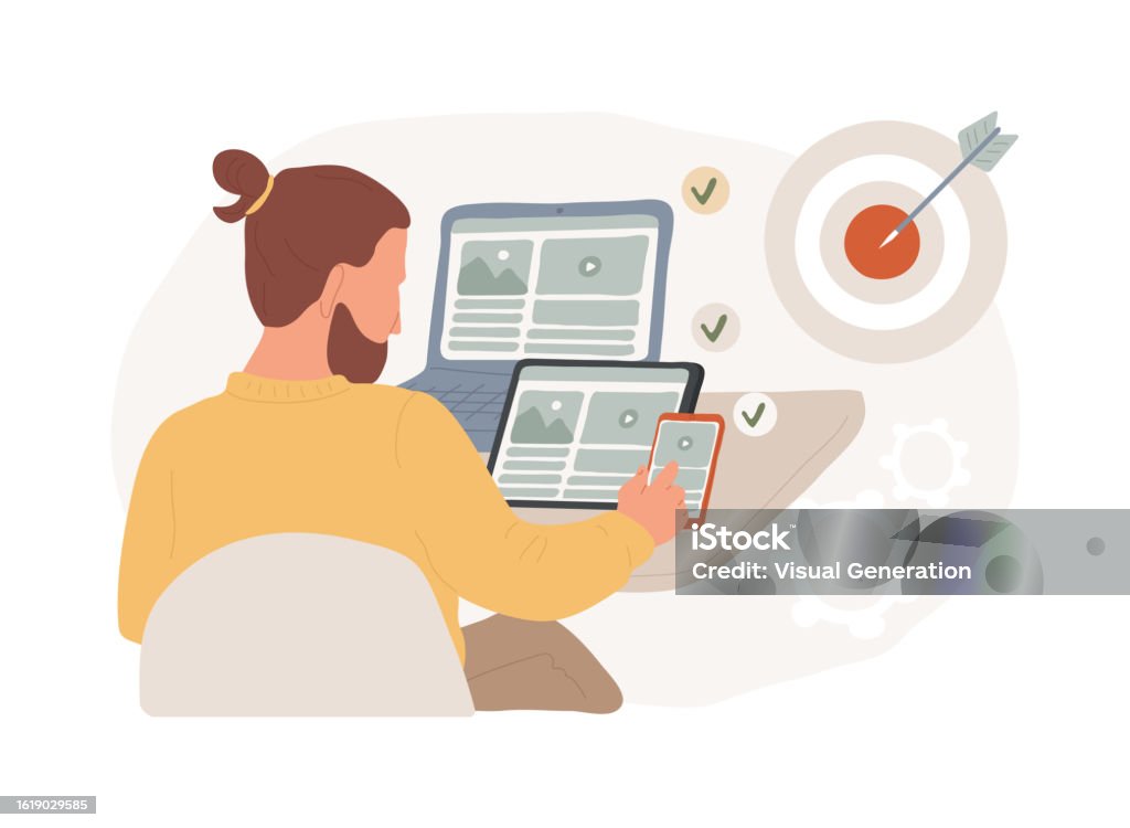 Multi Device Targeting Isolated Concept Vector Illustration Stock ...