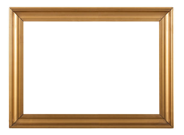 cornice per foto isolato - picture frame frame wood photograph foto e immagini stock