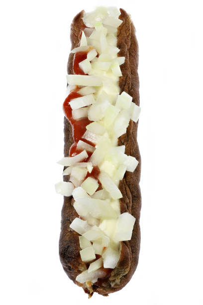 Dutch frikandel speciaal Dutch frikandel speciaal isolated on white background frikandel speciaal stock pictures, royalty-free photos & images
