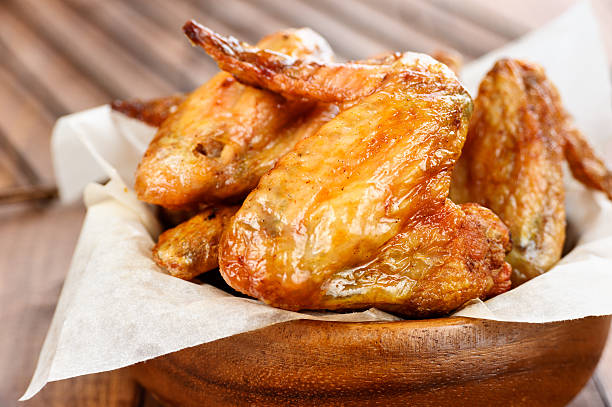 Grilled chicken wings stock photo