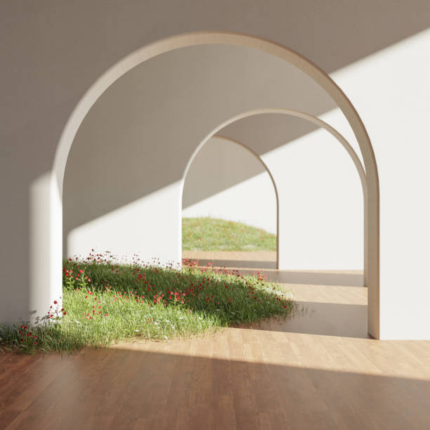 istock Architecture interior background with wooden floor 1619108727