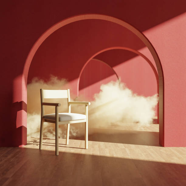 Architecture interior background with wooden floor