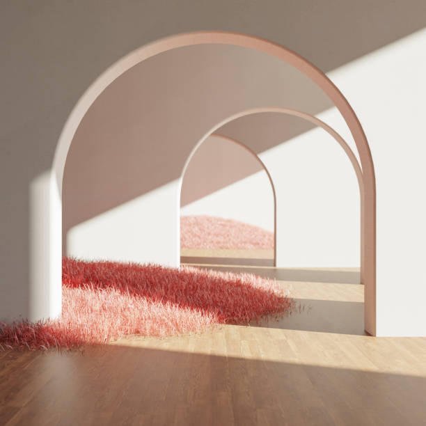 istock Architecture interior background with wooden floor 1619110362
