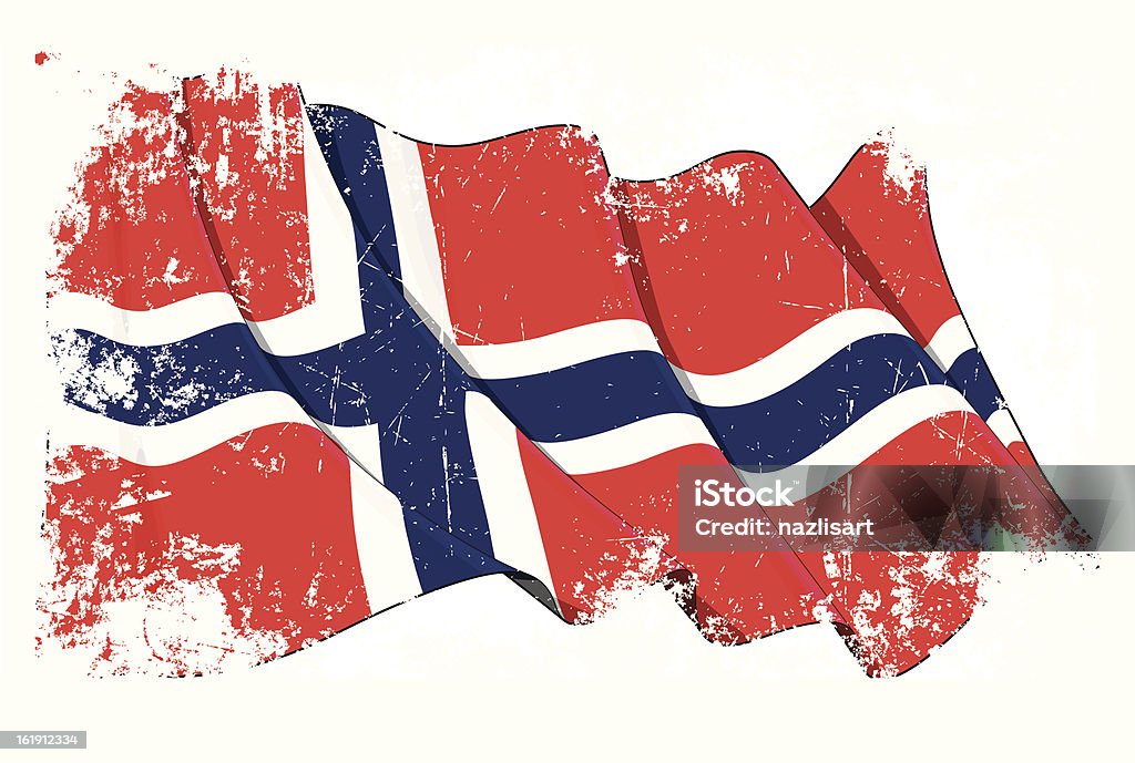 Bandiera del Grunge della Norvegia - arte vettoriale royalty-free di A forma di croce