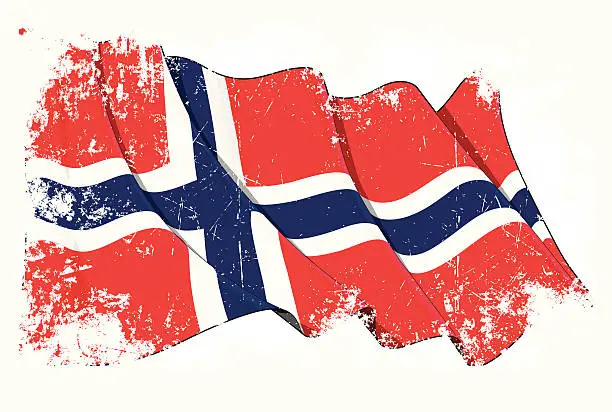Vector illustration of Grunge Flag of Norway