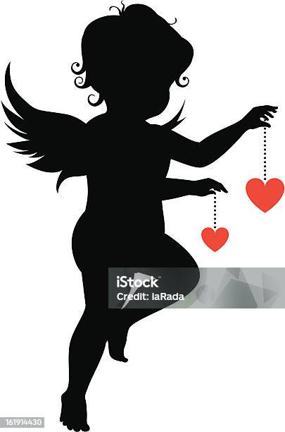 Silhueta De Anjo - Arte vetorial de stock e mais imagens de Amor - Amor, Anjo, Asa de animal